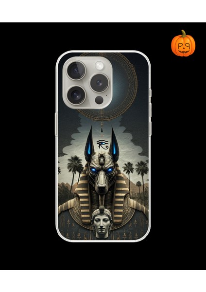 iPhone 16 Pro Max Uyumlu Şeffaf Kılıf Antik Mısır 5 Tasarımlı