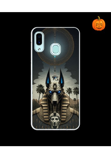 Samsung Galaxy A30 Uyumlu Şeffaf Kılıf Antik Mısır 5 Tasarımlı