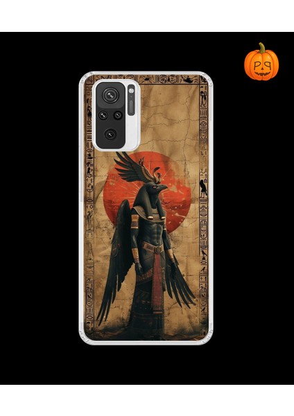 Xiaomi Redmi Note 10 Uyumlu Şeffaf Kılıf Antik Mısır 7 Tasarımlı