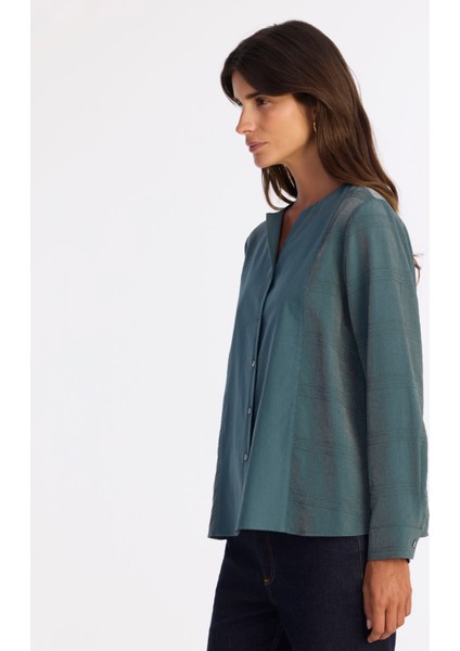 Regular Kayık Yaka Uzun Kol Gömlek