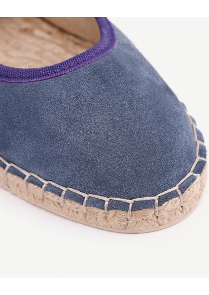 Renk Detaylı Deri Espadril