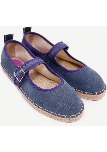 Renk Detaylı Deri Espadril