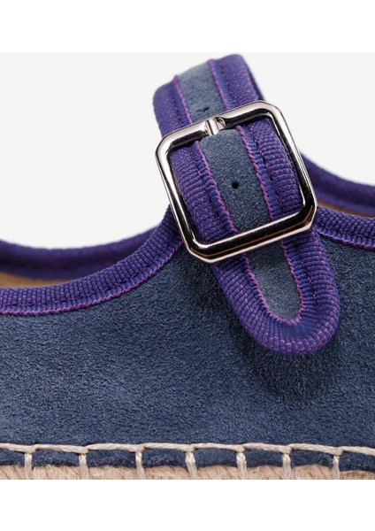 Renk Detaylı Deri Espadril