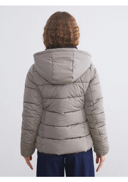 Xsıde Kahverengi Kapüşonlu Kadın Şişme Mont indirimleri