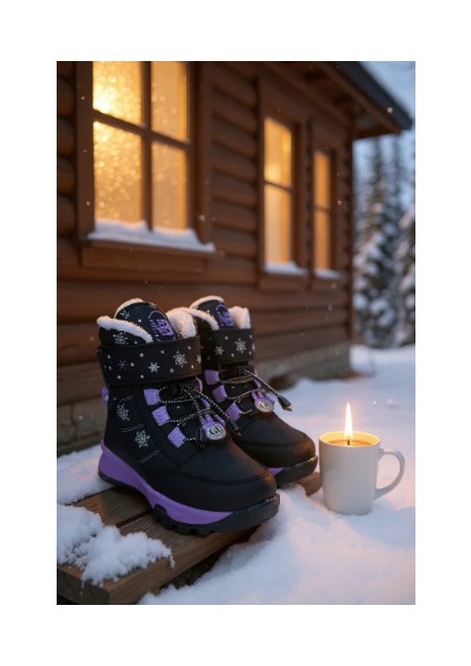 Su Dayanıklı Kaymaz Taban Içi Kürklü Kız Çocuk Bebe Kar Botu modelleri