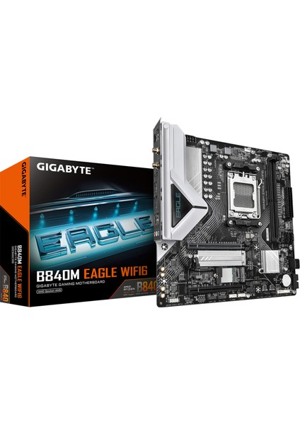 Gıgabyte B840M Eagle Wıfı6 7600MHZ (Oc) Ddr5 M.2 Am5 Matx Anakart