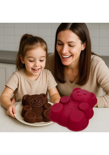 Sevimli Ayıcık Kek Kalıbı- Silikon