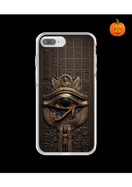 iPhone 7 Plus Uyumlu Şeffaf Kılıf Antik Mısır 2 Tasarımlı