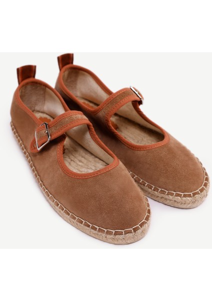 Renk Detaylı Deri Espadril