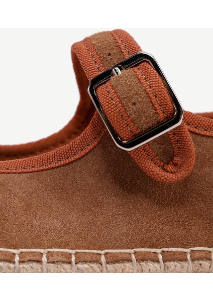 Renk Detaylı Deri Espadril