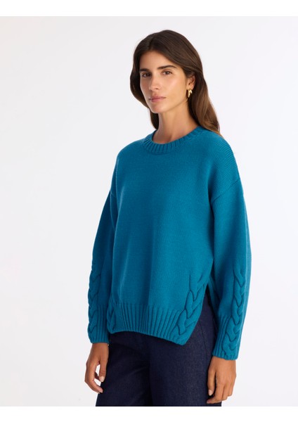 Regular Bisiklet Yaka Uzun Kol Kazak