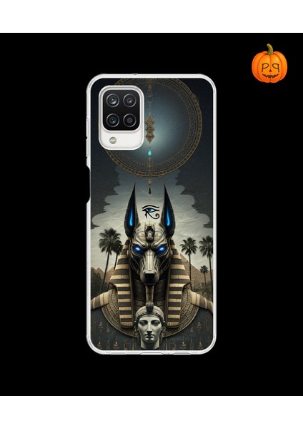 Samsung Galaxy A12 Uyumlu Şeffaf Kılıf Antik Mısır 5 Tasarımlı