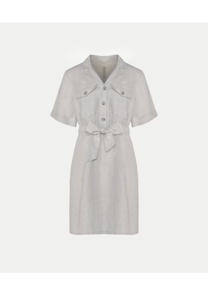 Ceket Yaka Kısa Kol Elbise