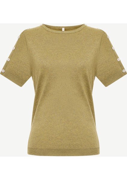 Omuz Detaylı Kısa Kollu Triko