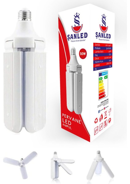3 Kanatlı Pervane 50W Ampul Beyaz Işık-1- Adettir fiyatları