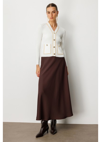 Kadın Zincirli Fitilli Hırka 60951 Ekru modelleri