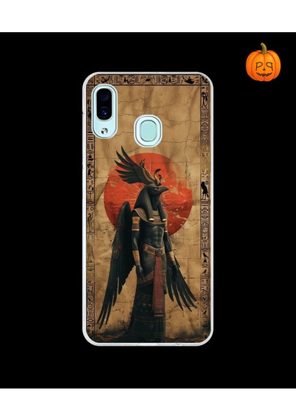 Samsung Galaxy A30 Uyumlu Şeffaf Kılıf Antik Mısır 7 Tasarımlı