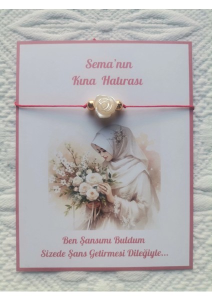 100 Adet Kişiye Özel Gül Inci Model Düğün Nikah Nişan Söz Kına Hatırası Dağıtmalık Hediyelik Bileklik fiyatları
