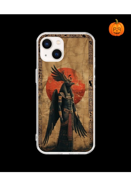 iPhone 13 Uyumlu Şeffaf Kılıf Antik Mısır 7 Tasarımlı