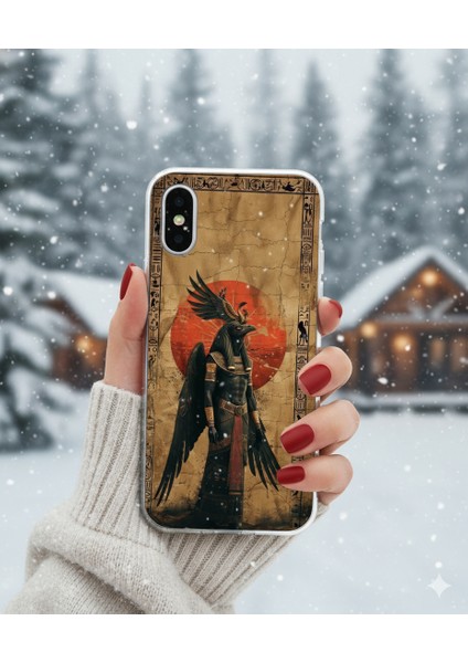 iPhone 13 Uyumlu Şeffaf Kılıf Antik Mısır 7 Tasarımlı modelleri