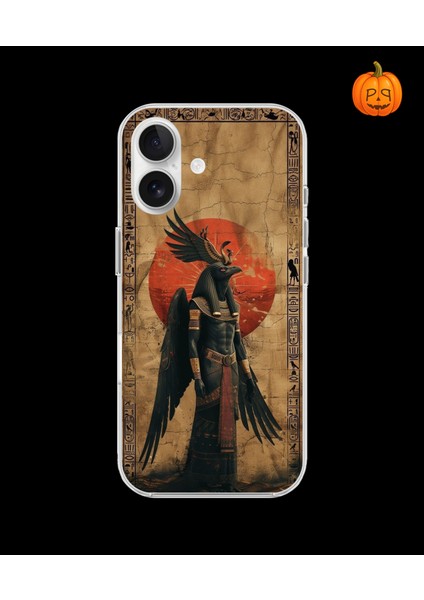 iPhone 16 Uyumlu Şeffaf Kılıf Antik Mısır 7 Tasarımlı