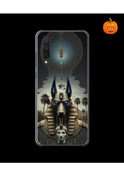 Xiaomi Mi 9 Lite Uyumlu Şeffaf Kılıf Antik Mısır 5 Tasarımlı