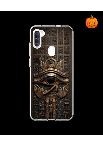 Samsung Galaxy A11 Uyumlu Şeffaf Kılıf Antik Mısır 2 Tasarımlı