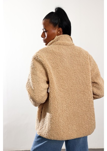 Camel Peluş Mont