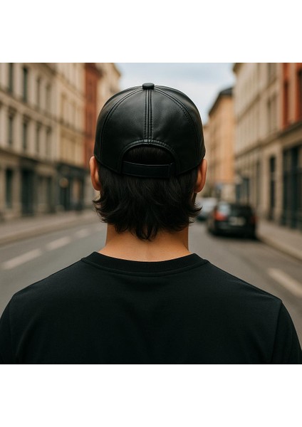 %100 Pu Deri Şık ve Ayarlanabilir Unisex Suni Deri Şapka Kadın/erkek Deri Spor Şapka modelleri