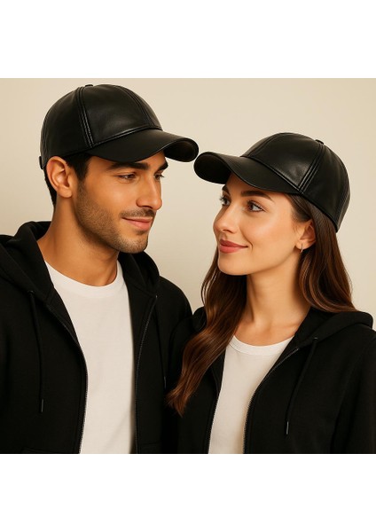 %100 Pu Deri Şık ve Ayarlanabilir Unisex Suni Deri Şapka Kadın/erkek Deri Spor Şapka fırsatları