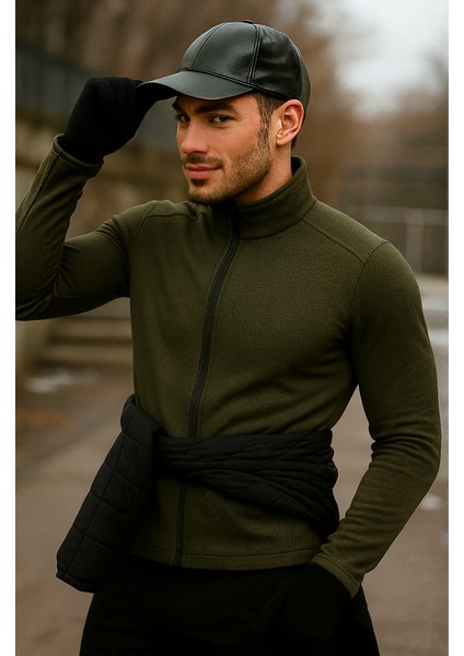 %100 Pu Deri Şık ve Ayarlanabilir Unisex Suni Deri Şapka Kadın/erkek Deri Spor Şapka