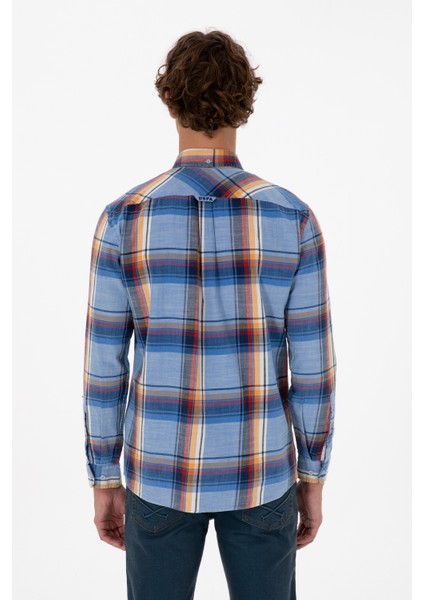 Erkek Koyu Mavi Gömlek Desenli 50308481-VR032 indirimleri