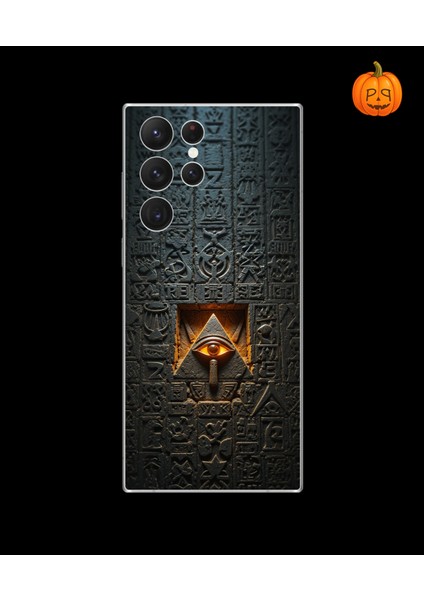 Samsung Galaxy S22 Ultra Uyumlu Şeffaf Kılıf Antik Mısır 4 Tasarımlı