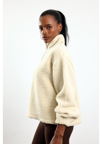 Krem Fermuarlı Polar Sweatshirt 7429 indirimleri