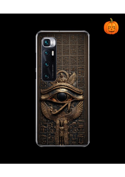 Xiaomi Mi 10 Pro Uyumlu Şeffaf Kılıf Antik Mısır 2 Tasarımlı