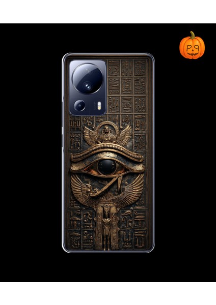 Xiaomi Mi 13 Uyumlu Şeffaf Kılıf Antik Mısır 2 Tasarımlı
