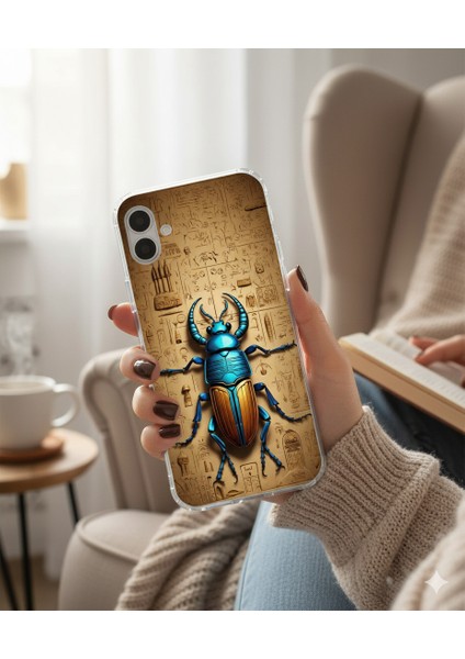 Samsung Galaxy A21 Uyumlu Şeffaf Kılıf Antik Mısır 3 Tasarımlı modelleri
