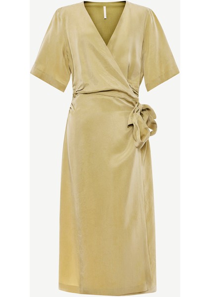 Kruvaze Kapama Midi Boy Elbise