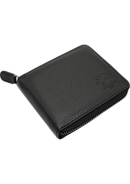 Lion Unisex Kağıt Para ve Bozuk Para Bölmeli Hakiki Deri Cüzdan Kartlık - Siyah fiyatları