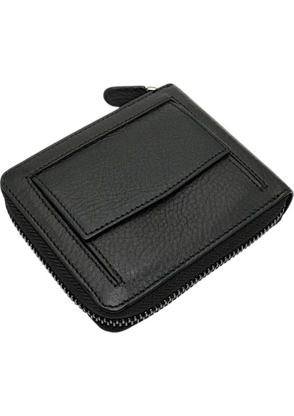 Lion Unisex Kağıt Para ve Bozuk Para Bölmeli Hakiki Deri Cüzdan Kartlık - Siyah indirimleri