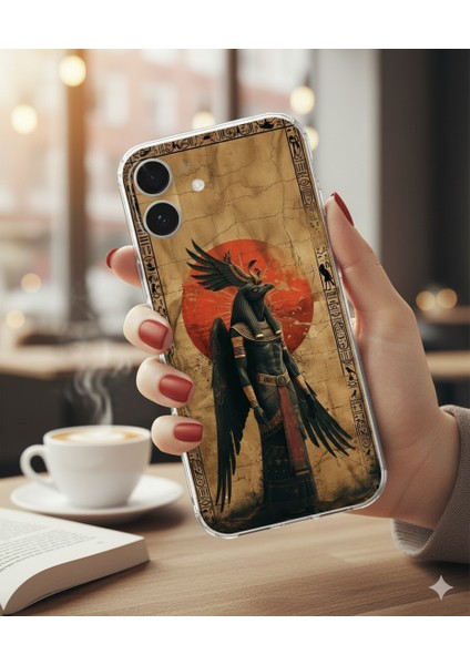 Samsung Galaxy A72 Uyumlu Şeffaf Kılıf Antik Mısır 7 Tasarımlı fırsatları