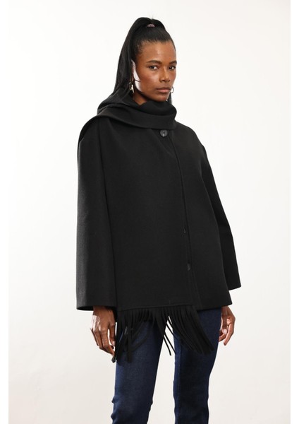 Siyah Atkılı Kaşe Mont D99800