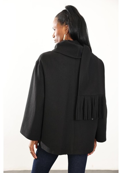 Siyah Atkılı Kaşe Mont D99800 modelleri