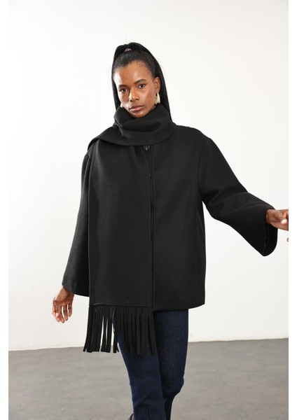 Siyah Atkılı Kaşe Mont D99800 fırsatları