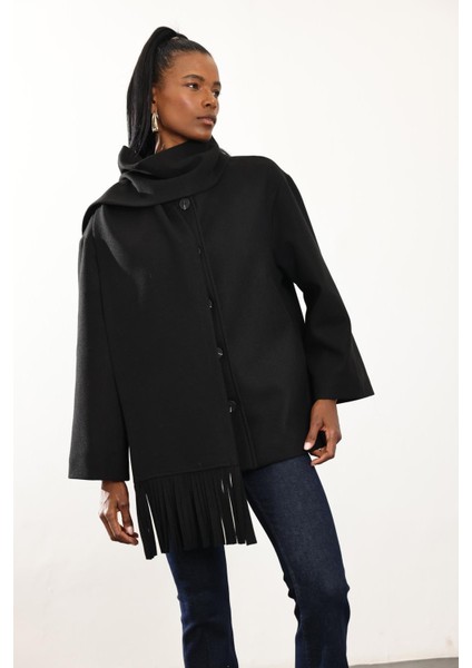 Siyah Atkılı Kaşe Mont D99800 indirimleri