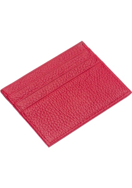 Hakiki Deri Slim Ince Unisex Kartlık - Kırmızı fırsatları