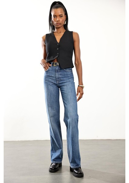 Siyah V Yaka Düğmeli Yelek 5005 fiyatları