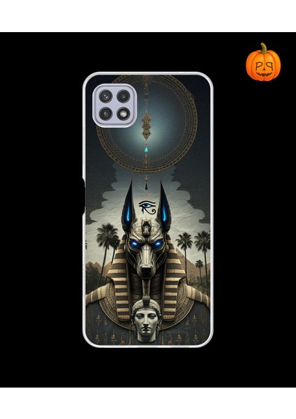 Samsung Galaxy A22 Uyumlu Şeffaf Kılıf Antik Mısır 5 Tasarımlı