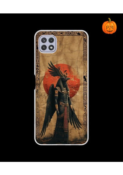 Samsung Galaxy A22 Uyumlu Şeffaf Kılıf Antik Mısır 7 Tasarımlı