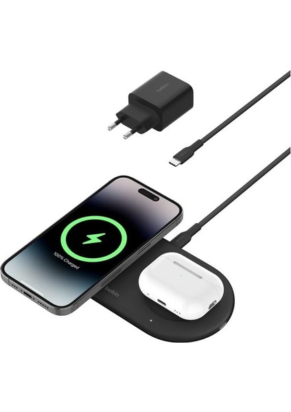 Boostcharge Magsafe Pro 2'si 1 Arada Qi2 15 W Hızlı Şarj Cihazı